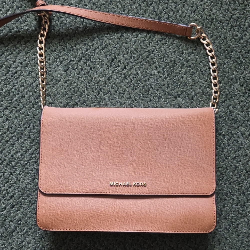Michael Kors Brown Crossbody Bag with Gold Chain